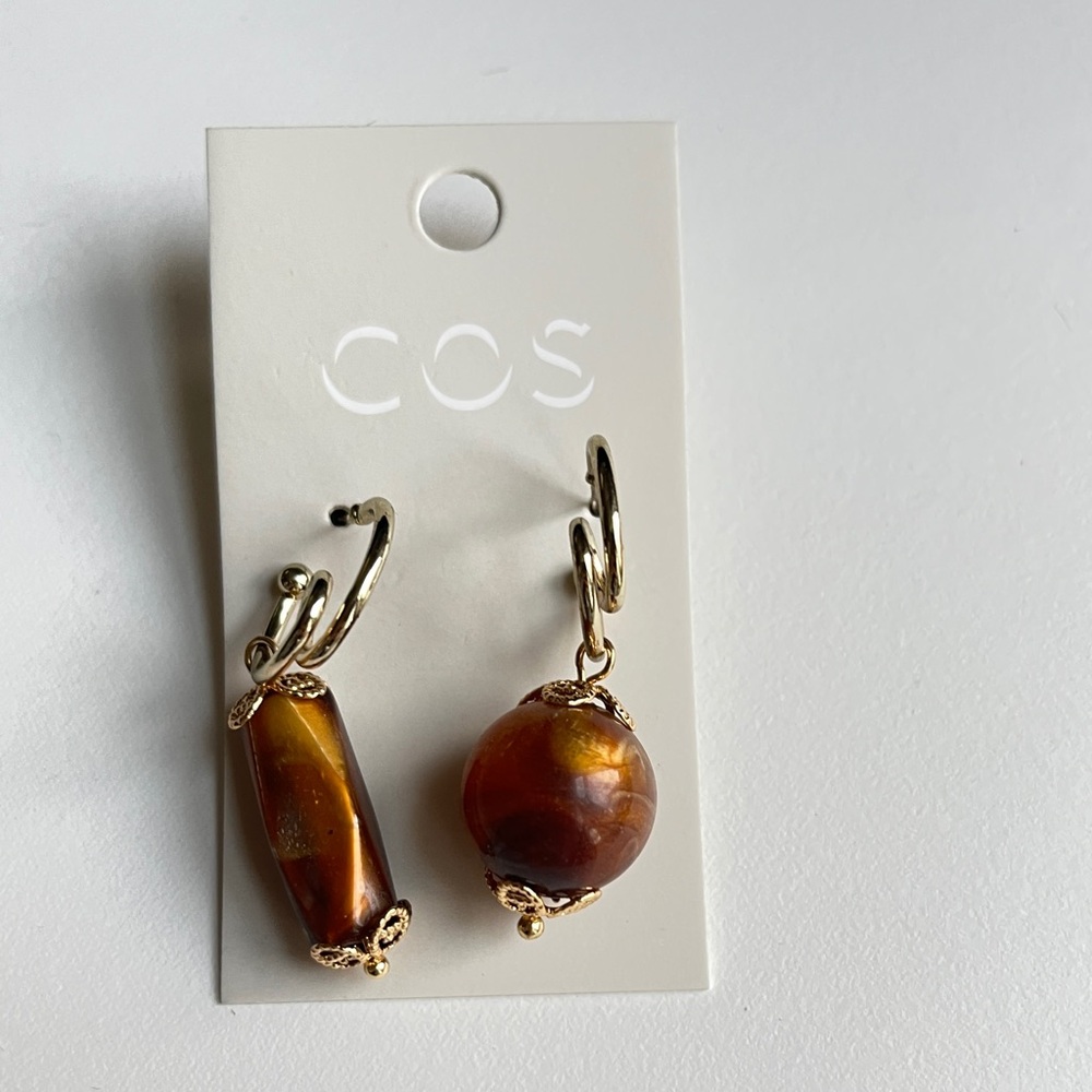 COS Gold and Brown Earrings